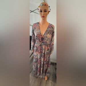 Victoria's Secret Multicolor Paisley Long Sleeve Dress